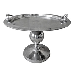 Sølvfarvet bord med håndtag 69x69x48cm by Hazenkamp