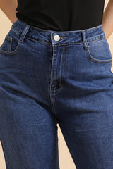 Jeans med wide leg darkwash by Krone 1