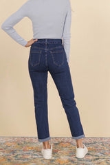 Straightleg jeans med fold darkwash by Krone 1