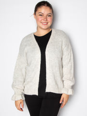 Kort cardigan med flæsekant by Krone 1