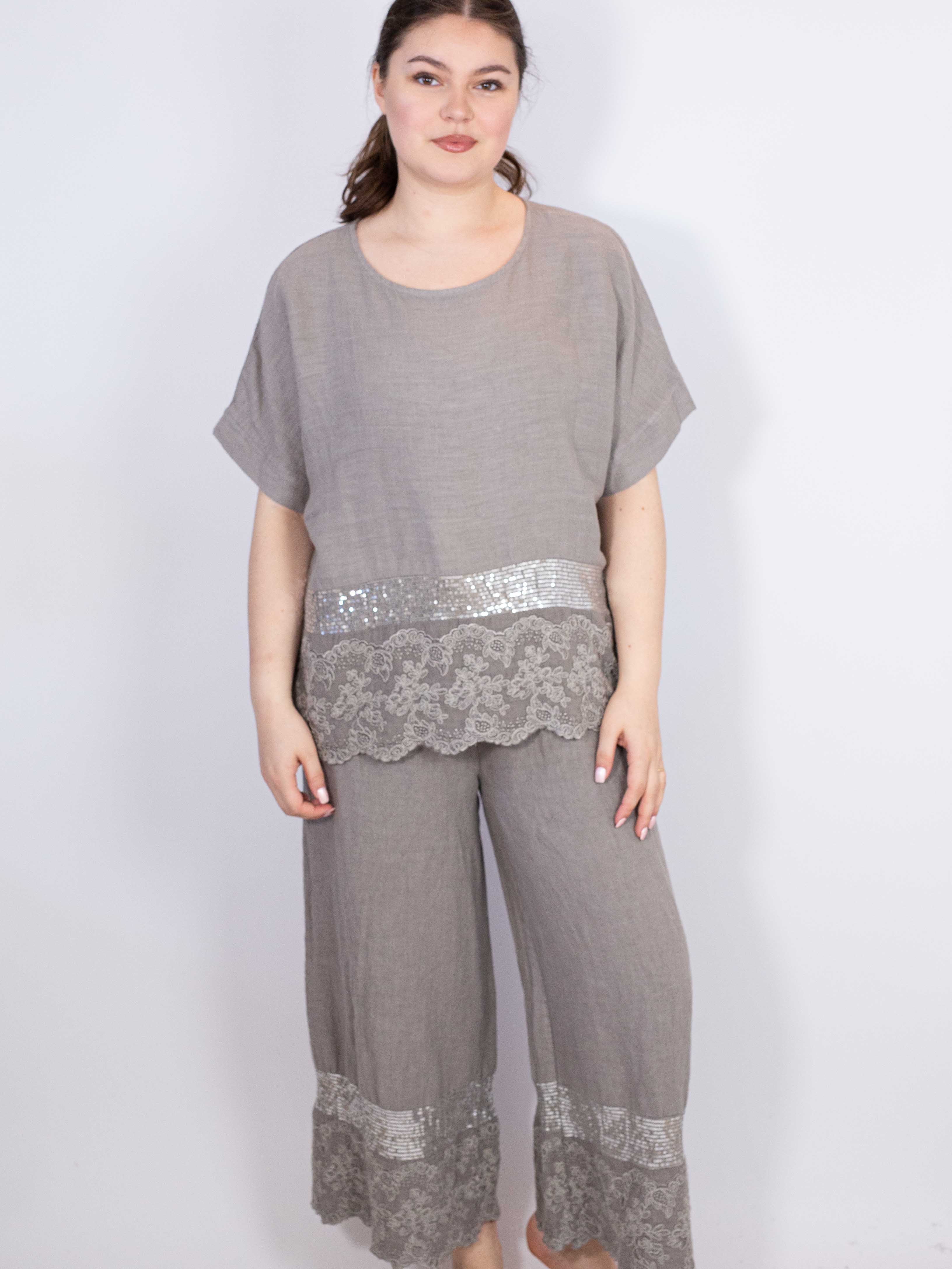 Hørbluse med bling og blonde by Krone 1