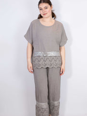 Hørbluse med bling og blonde by Krone 1