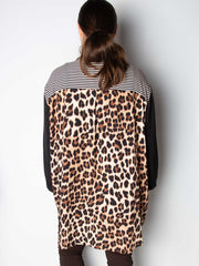 Leopard skjorte med striber by Krone 1