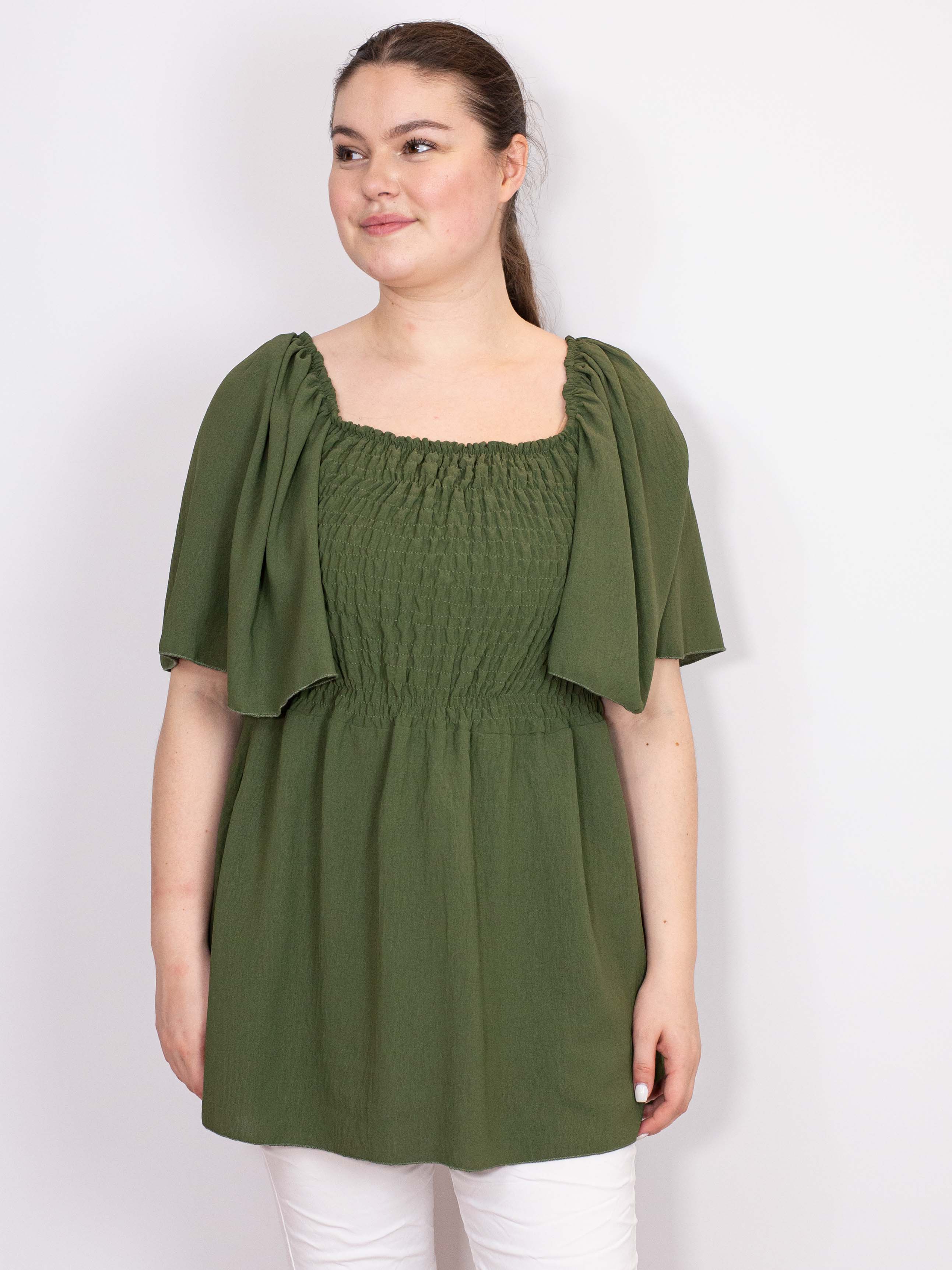 Smock bluse med vidde ærme - Brystmål 130cm by Krone 1