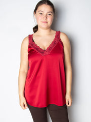 Satin top med blonde by Krone 1