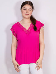 Plisseret blonde top - Brystmål 130cm by Krone 1