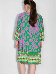 Mønstret tunika med broderi - Brystmål 120cm - Viskose by Krone 1