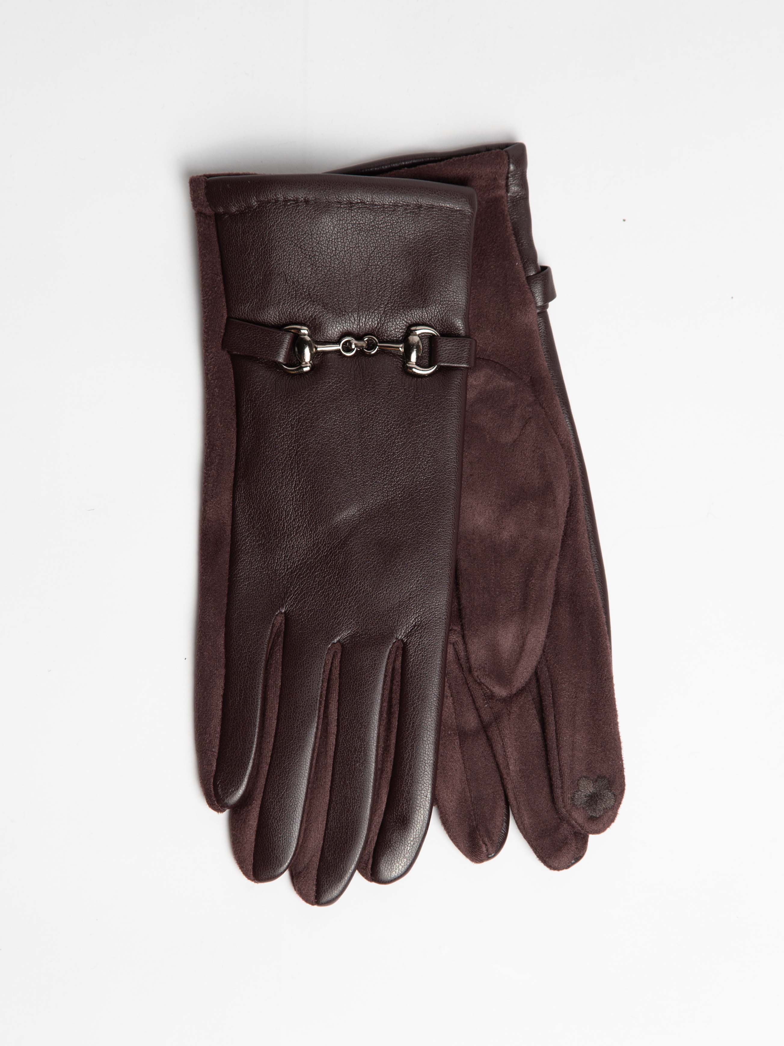 Imiteret skind handsker med spænde - ITSEP24 by Krone 1