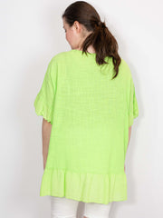 Bomuldsbluse med flæsekanter - Brystmål 140cm by Krone 1