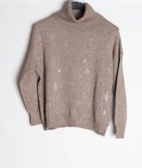 Strikbluse med rullekrave med bling stjerne - Ingen returret - ITNOV24 by Krone 1