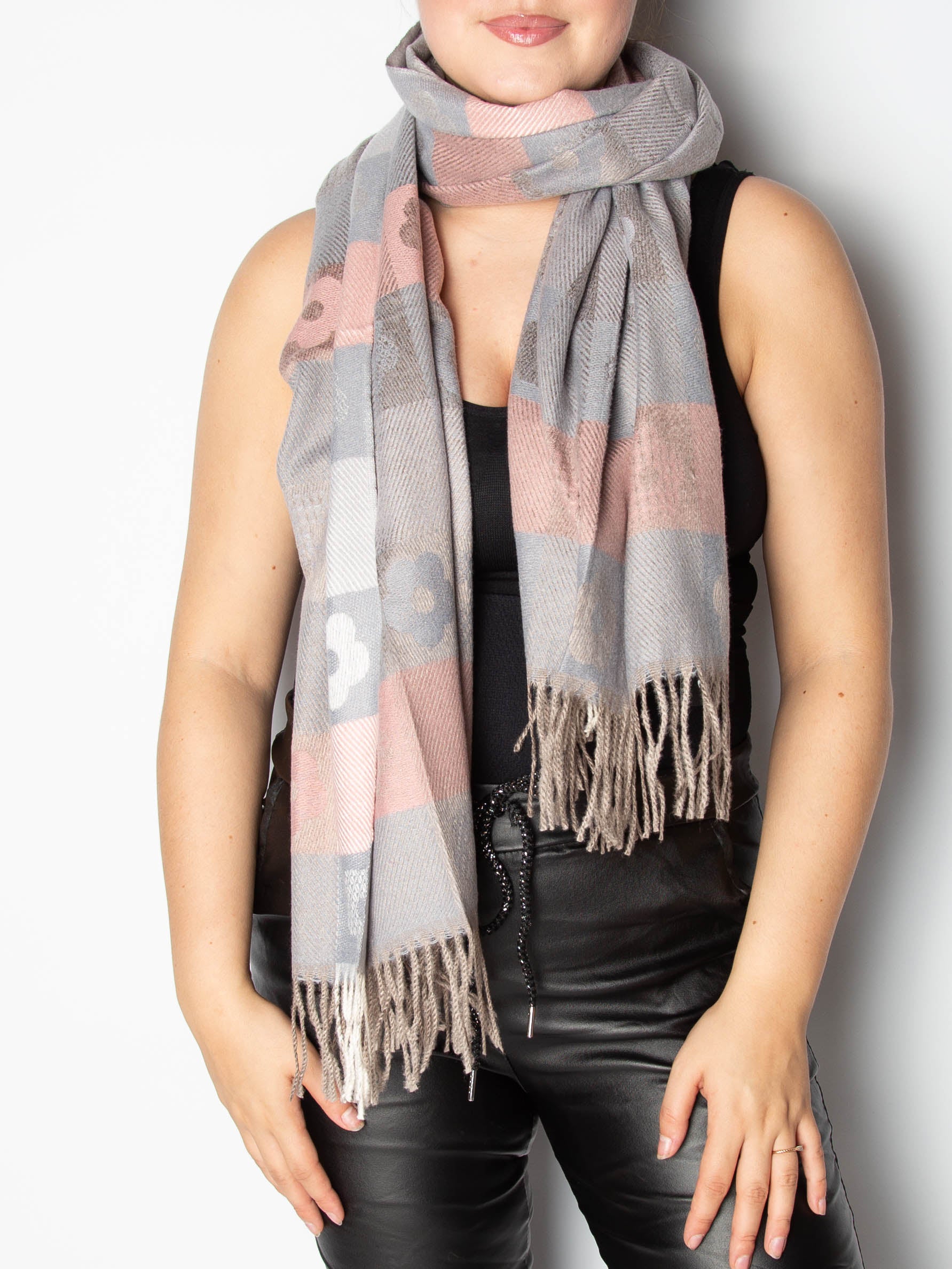 Ternet tørklæde med blomster - ITSEP24 by Krone 1