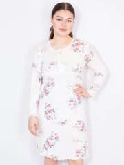 Natkjole med blomster by Krone 1