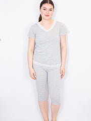 Prikket nattøjssæt med blonder by Krone 1