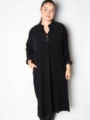 Fløjlskjole med knapper - ITSEP24 by Krone 1