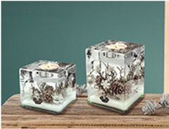 Dream Cube Smart Winter Story Pack 4 Dekorativ lysestage med vintermotiv 9x9x9 cm by Gilde