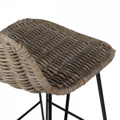Barstol med rattanflet – Brun by C&E