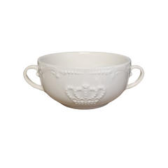 Krone suppe skål 11.2 x 5.5 cm hvid porcelæn med håndtag by Krone 1 - Kina