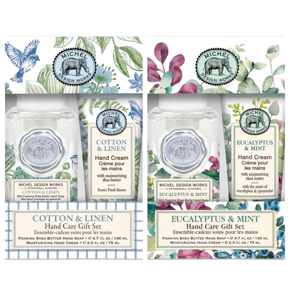 Michel Design Works Gavesæt Mix Cotton & Linen / Eucalyptus & Mint skumsæbe og håndcreme by Michel Design Works