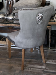 Spisestole med løve træben grå by Krone 1