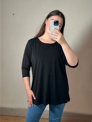 Trekvartærmet dobbeltlagsbluse - Brystmål 135cm - Ingen returret by Krone 1