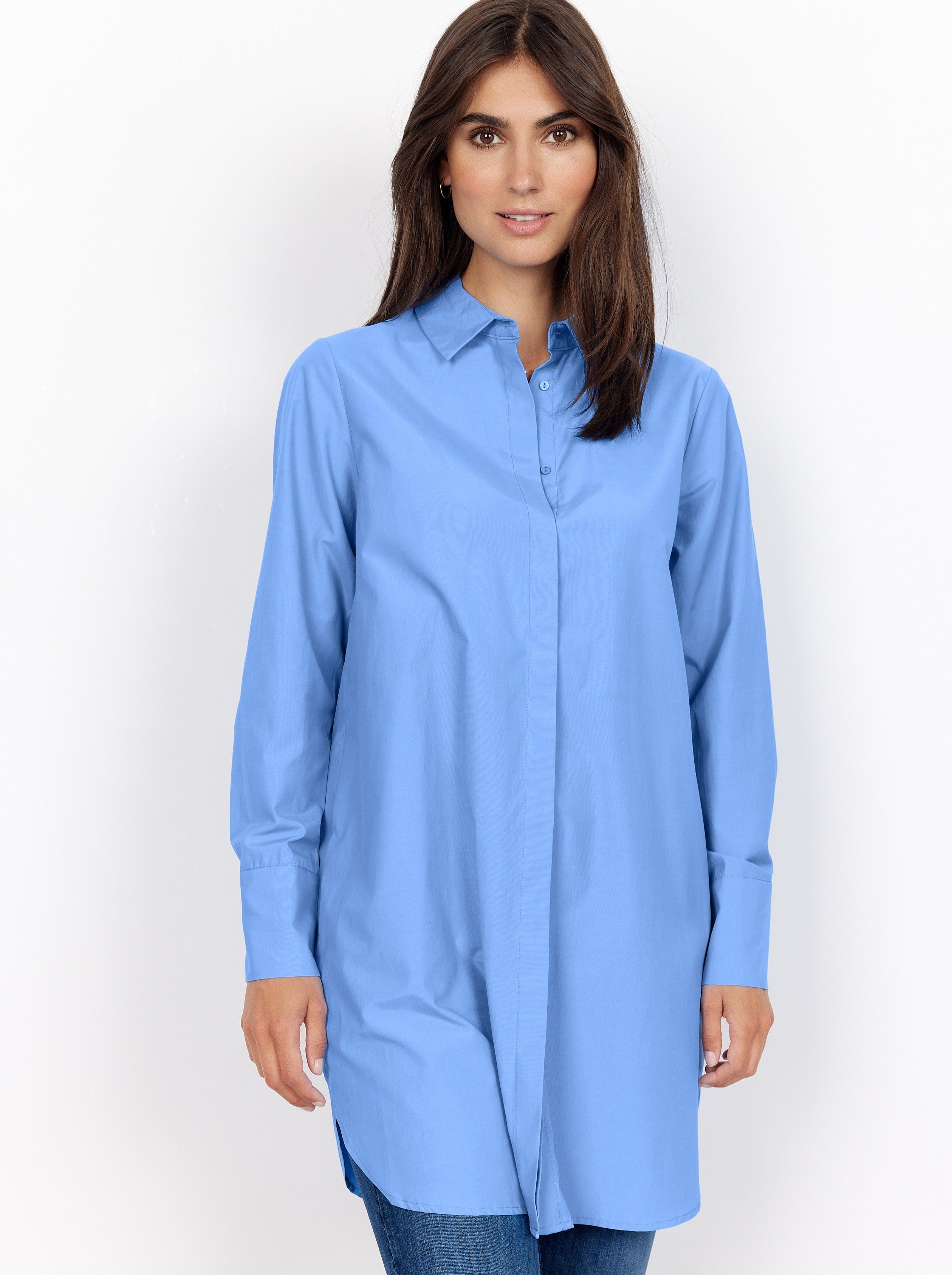 Soyaconcept lang skjorte Blå by Krone 1