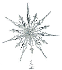 Filigran Trætopstjerne Sølvglitter 19 cm med Dekorativ Midte by Weiste