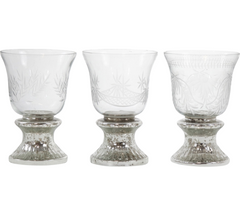 Fyrfadsstage på sølv fod 10x10x14 cm by Hoff