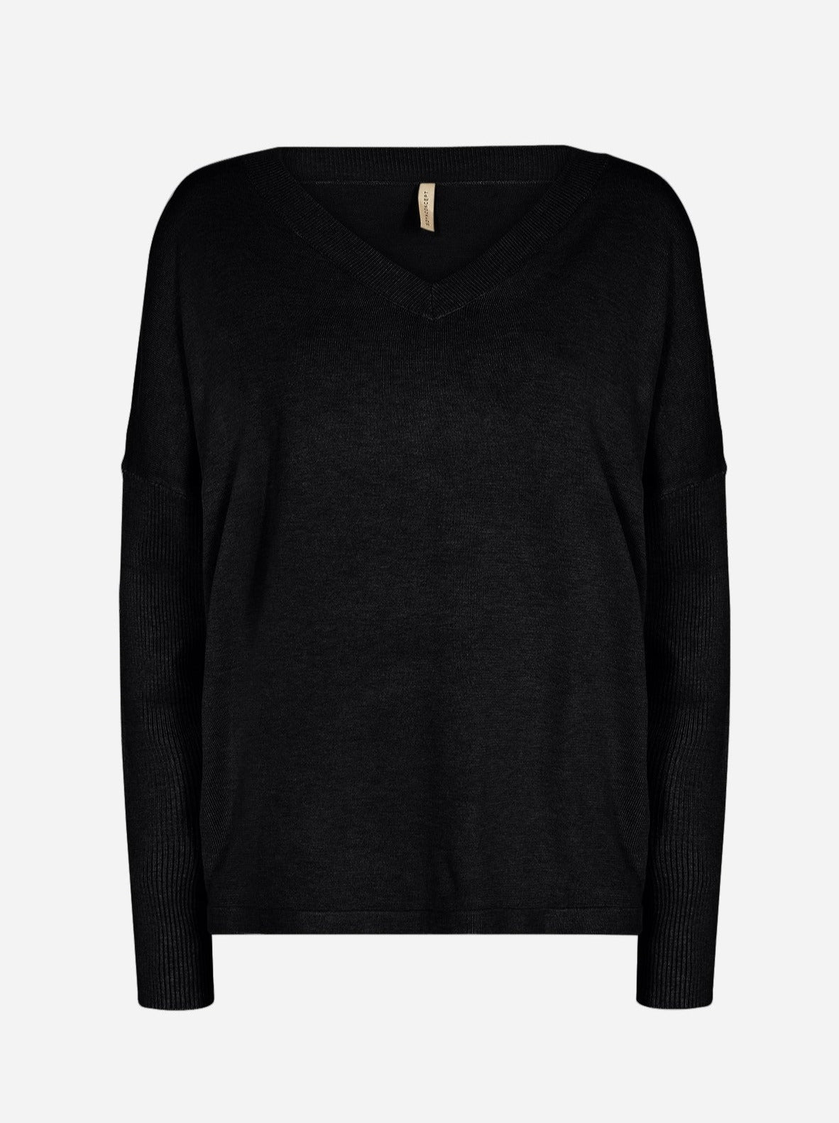 Soyaconcept Dollie strik med v-hals sort by Krone 1