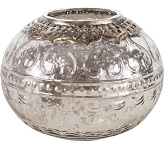 Vase med metaldetaljer 22x22x16cm by Hoff