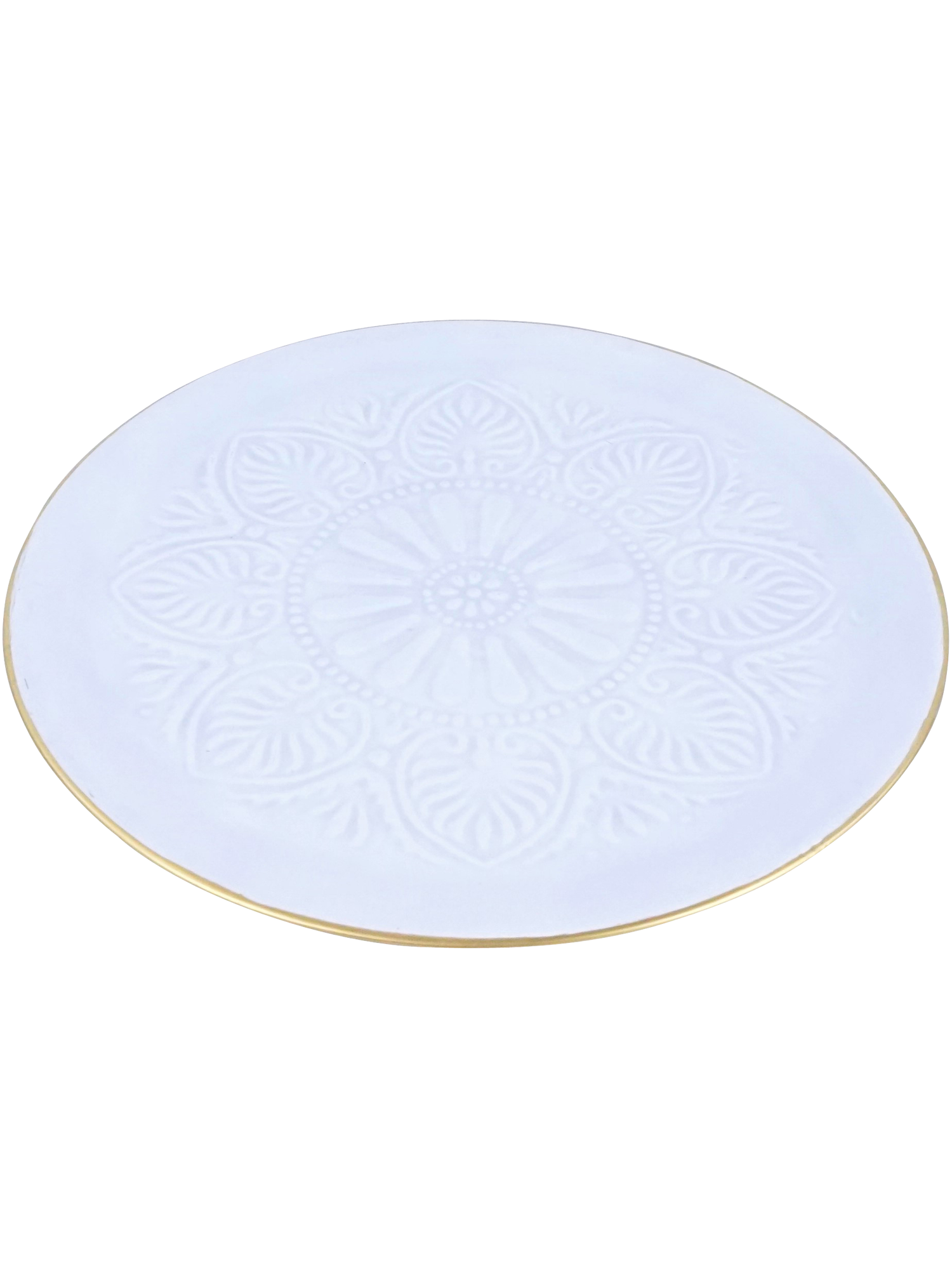 Rundt fad med guld kant Sæt af 2 ø31cm by Hoff