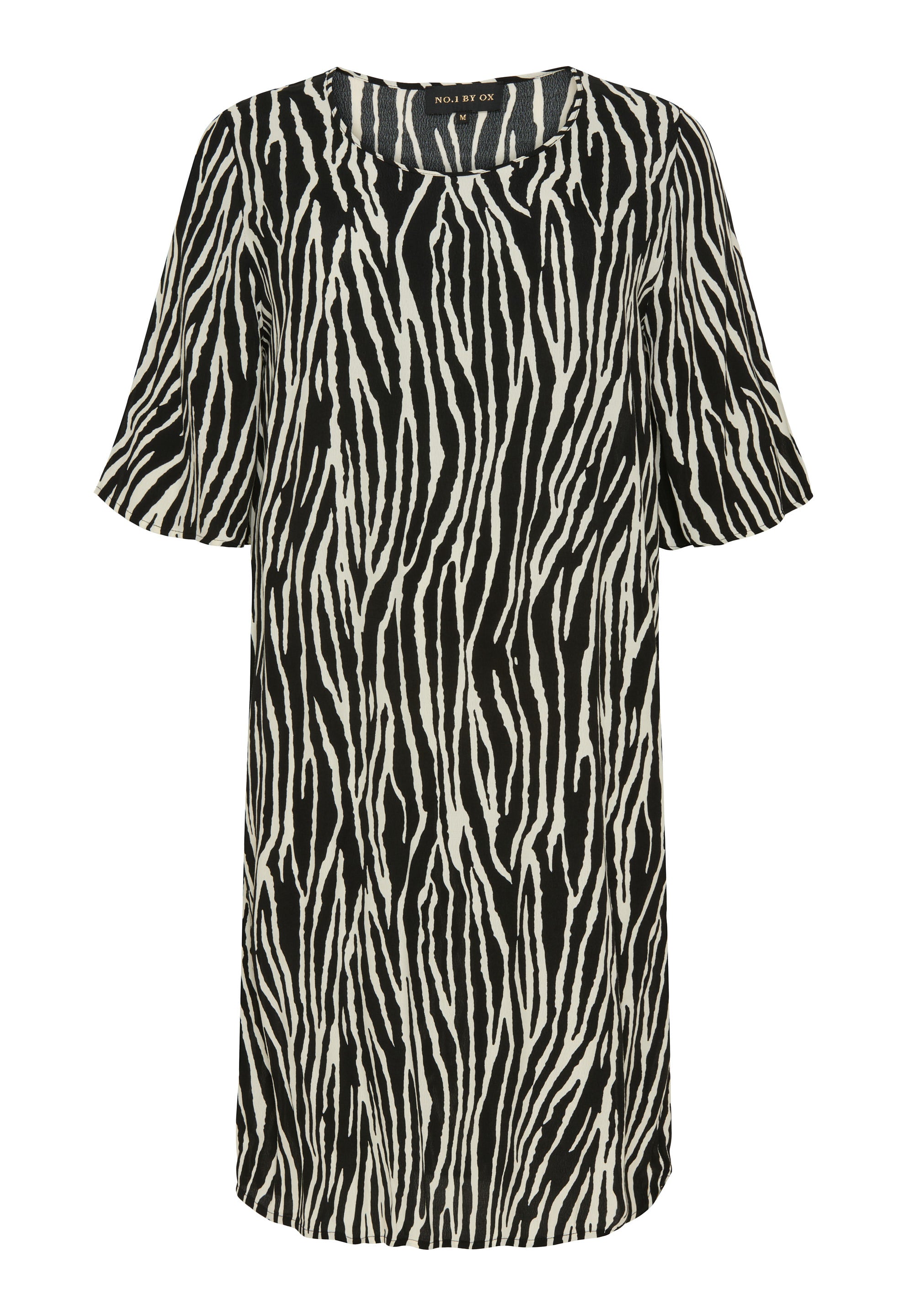 No. 1 By Ox Loose Tunic Dress Black / Off White Zebra Print by No. 1 By Ox