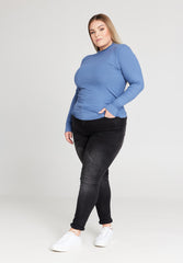 No. 1 By Ox Blouse w turtle neck Allura Blue by No. 1 By Ox