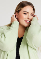 No. 1 By Ox Long Cardigan w. balloon sleeves Mint Green by No. 1 By Ox