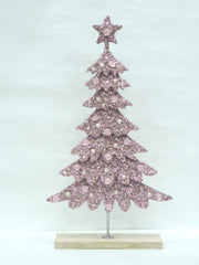 Pail.-Tree 50 cm – Rosefarvet juletræ med glitter og perledetaljer by Cormulder