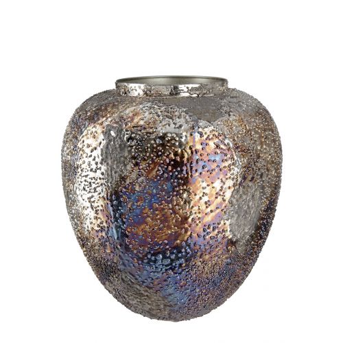 Metal Deco vase “Pavone" 27 x 26 by GILDE