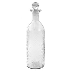 Karaffel med kantet prop 10x36 cm – Elegant glasdesign til servering og dekoration by C&E