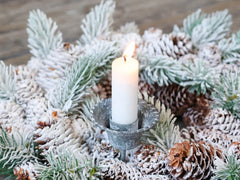 Lysholder m. spyd, 9,5x5,5 cm antique zink by Chic Antique