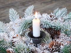 Lysholder m. spyd, 9,5x5,5 cm antique sort by Chic Antique