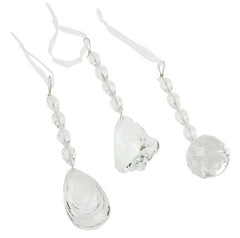 Glas Krystal Vedhæng 3ASS 11x3 cm med krystalkæde by WEISTE