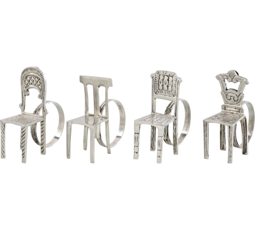 Stole serviet ringe, sæt af 4, 2,7x6,5x7cm by Hoff