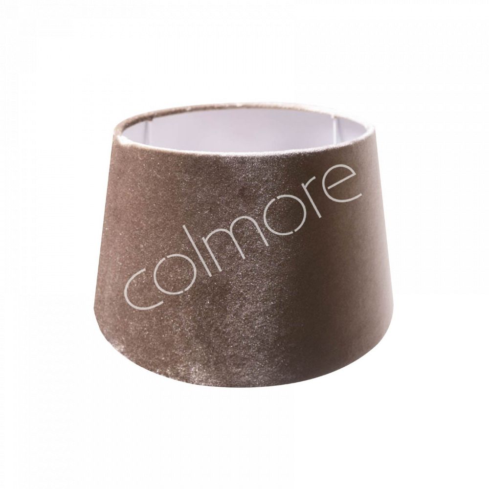 Lampeskærm Half High – Mocha on White 35x30x18 cm Elegant velour skærm by CM