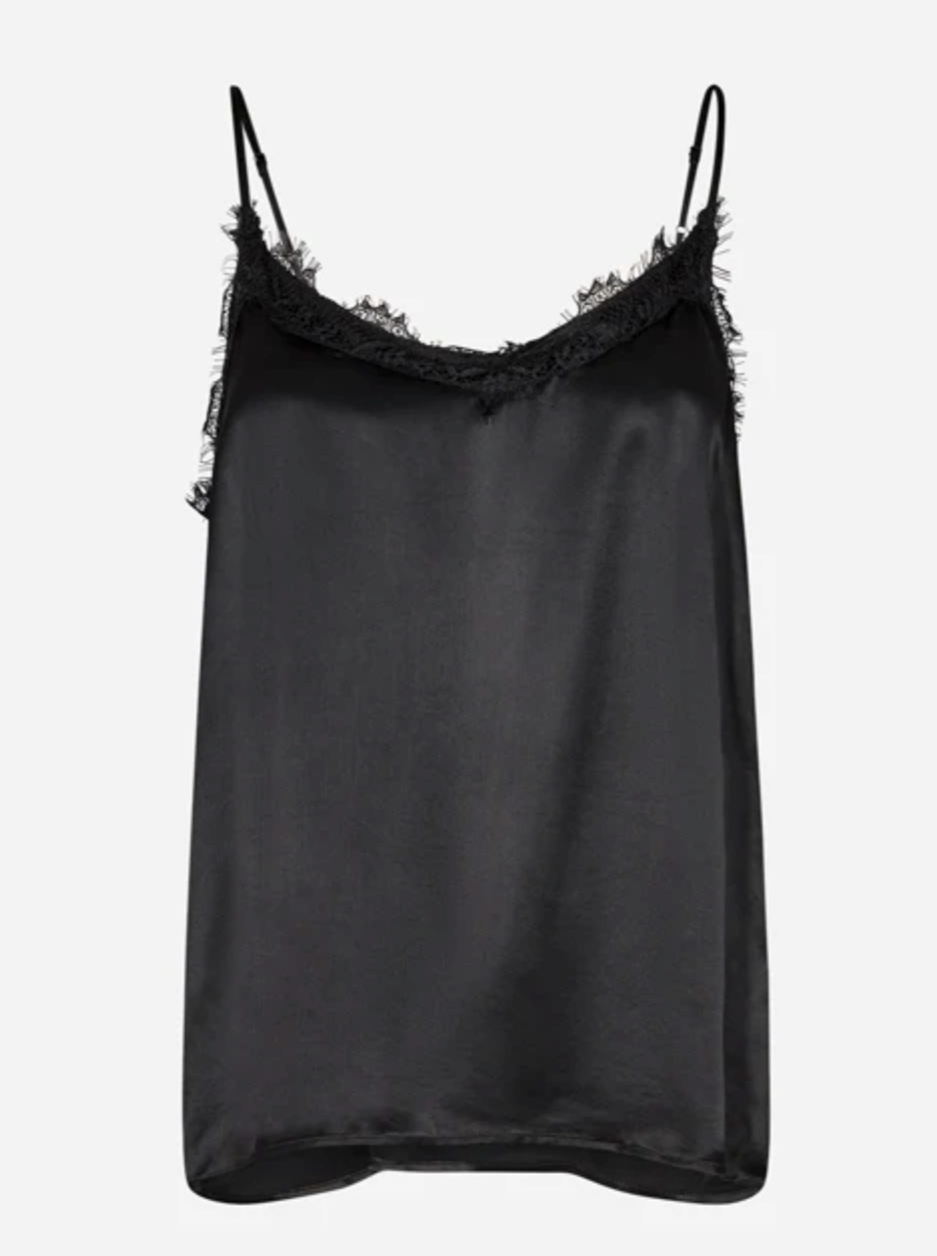 Soyaconcept satin top med blonde sort by Krone 1