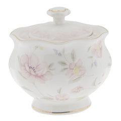 Sukkerskål med blomstermotiv og guld kant by C&E