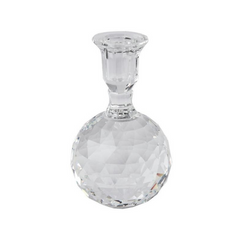 Krystal facetslebet kugle lysestage klar 16,5xØ10 cm by EJA