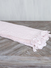 Stikket Plaid med kvaster 130x170 cm rosa by Collect
