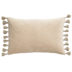 Sand Velvet Tassel Cushion 40 x 60 cm by ByLiving