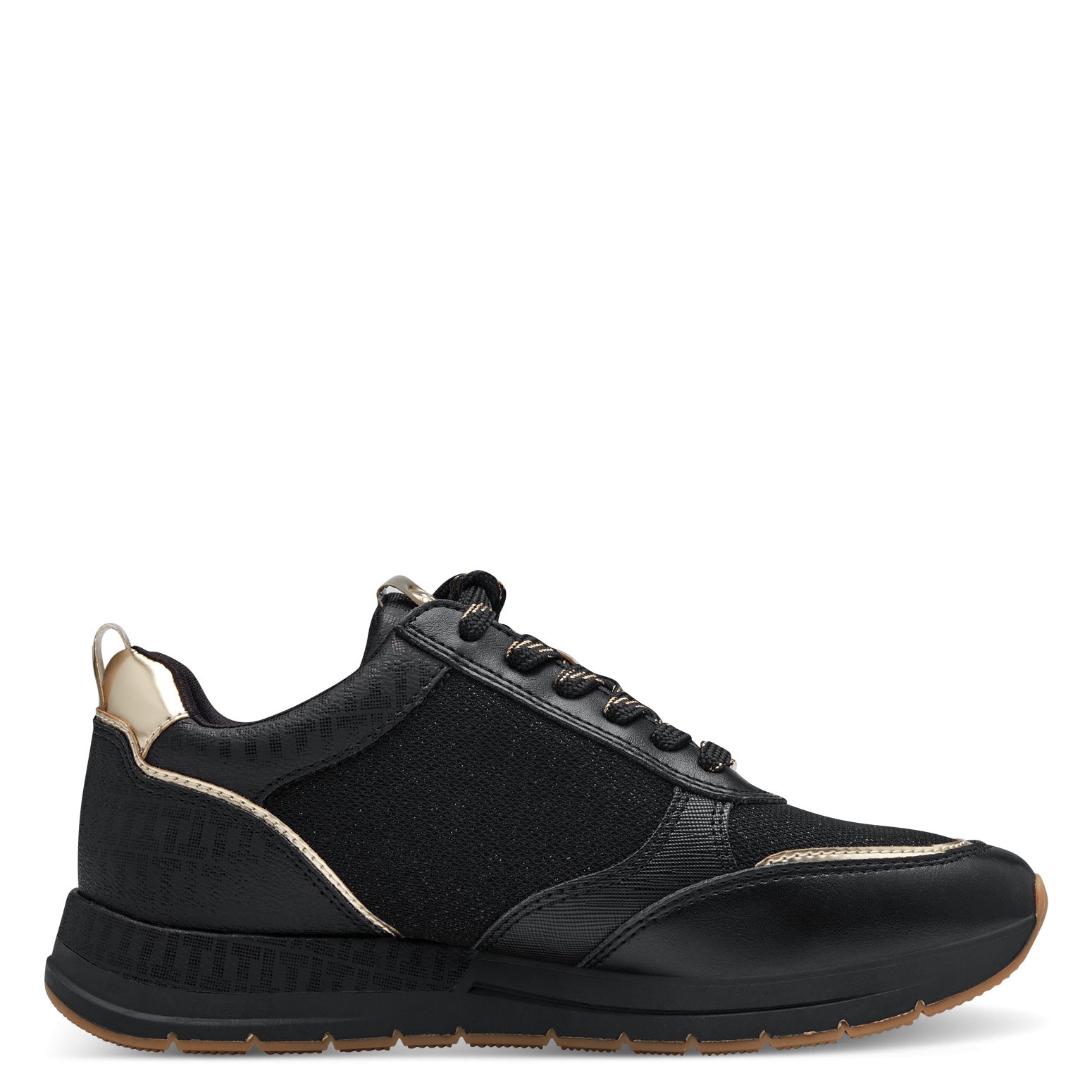 Tamaris Sorte Sneakers med guld detaljer Black Comb