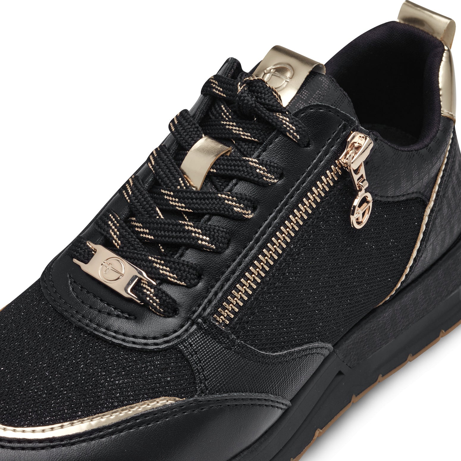 Tamaris Sorte Sneakers med guld detaljer Black Comb