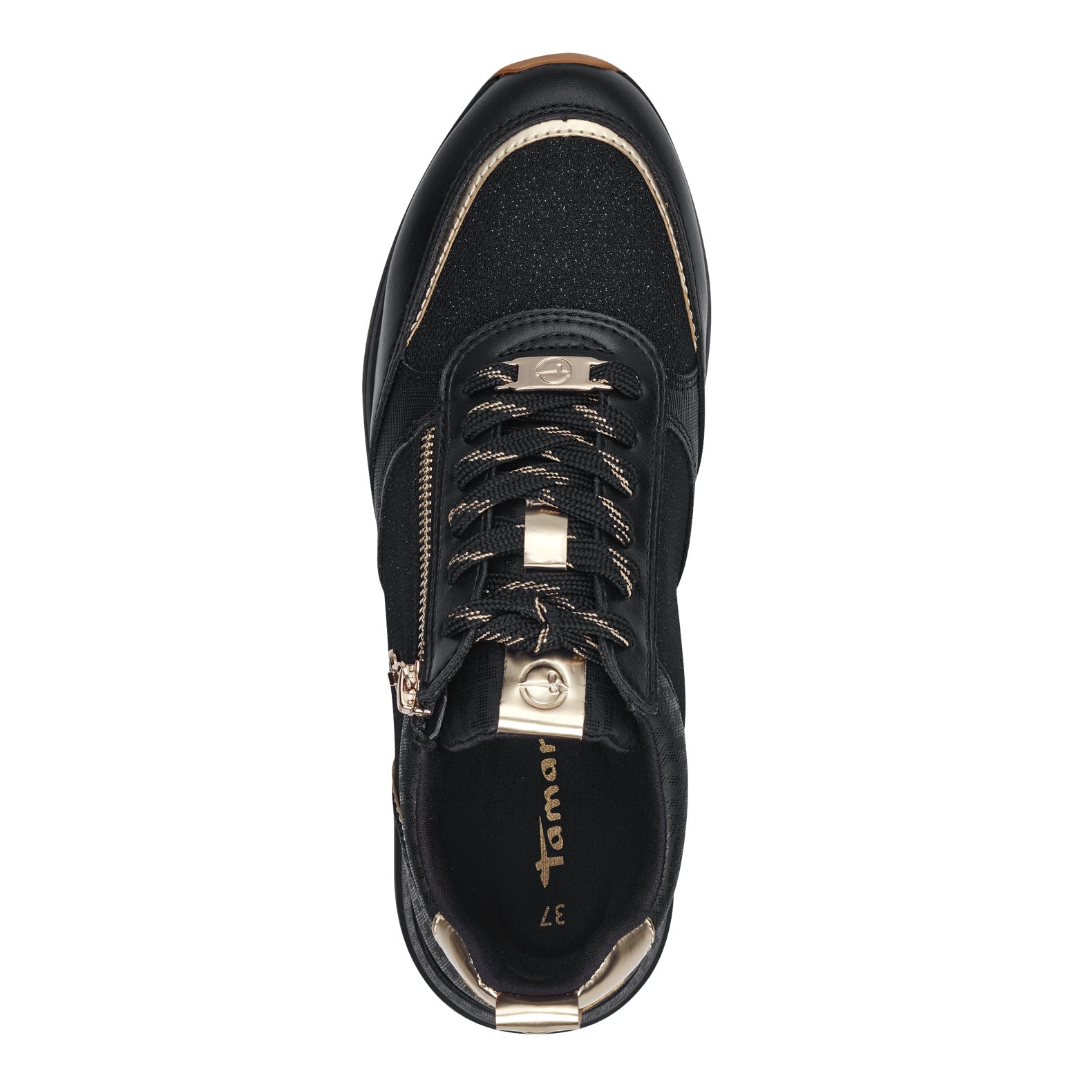 Tamaris Sorte Sneakers med guld detaljer Black Comb