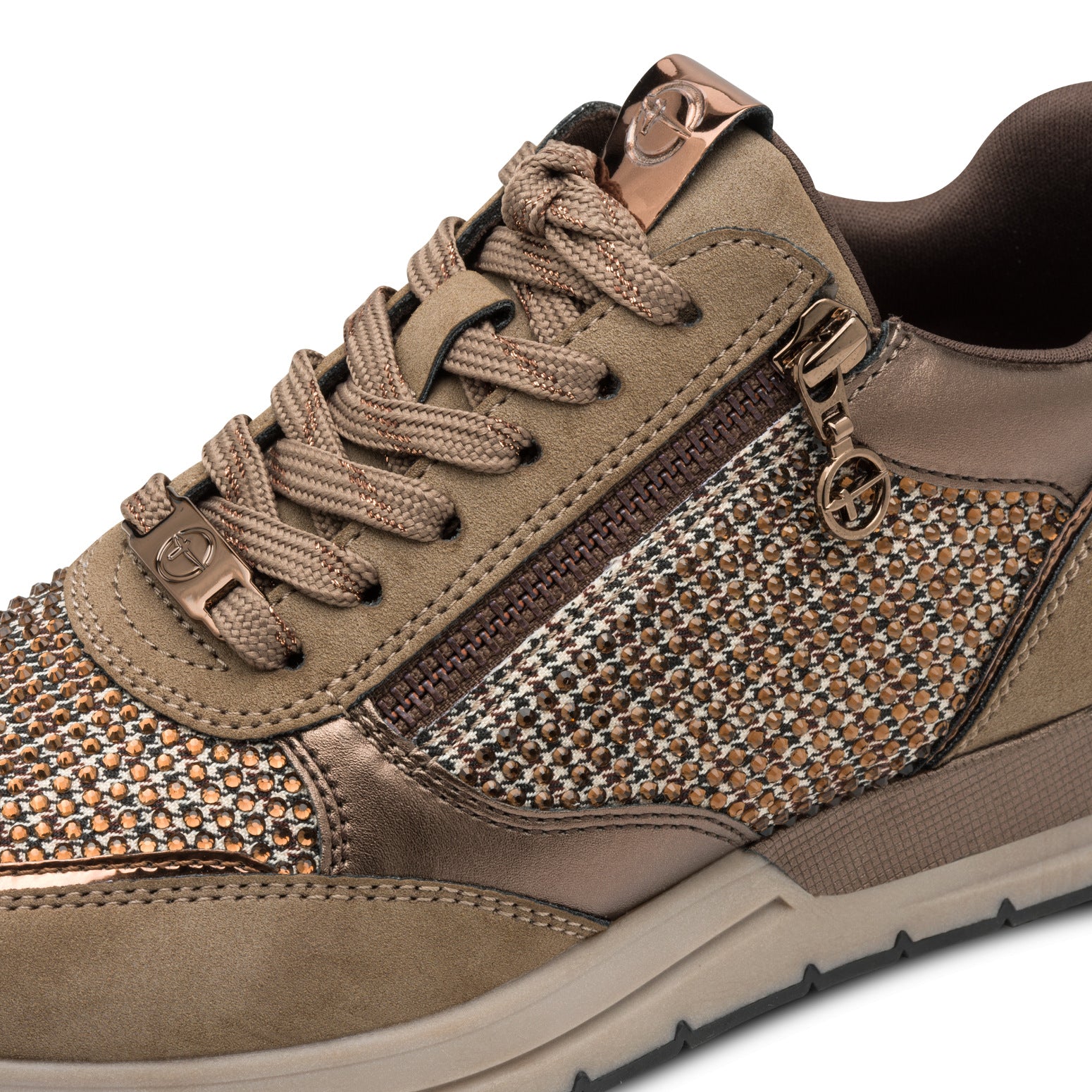 Tamaris Sneakers med bling Copper Glam